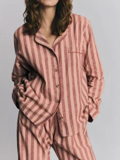 Rhubarb & Rose Pembroke Stripe Linen Blend Pajama Set