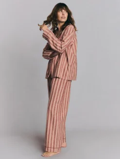 Rhubarb & Rose Pembroke Stripe Linen Blend Pajama Set