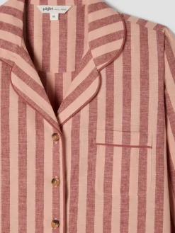 Rhubarb & Rose Pembroke Stripe Linen Blend Pajama Set
