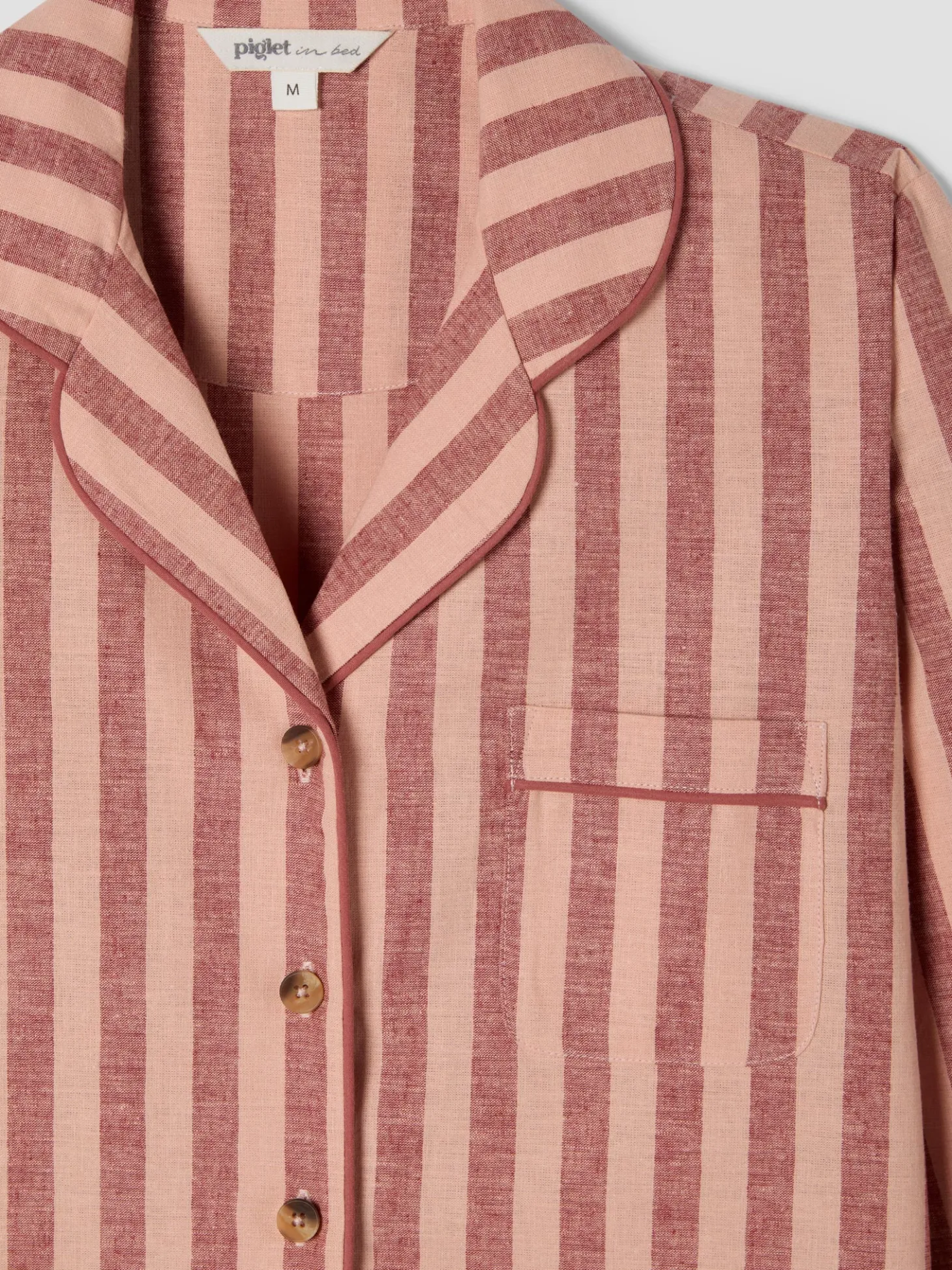 Rhubarb & Rose Pembroke Stripe Linen Blend Pajama Set