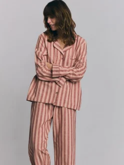Rhubarb & Rose Pembroke Stripe Linen Blend Pajama Set
