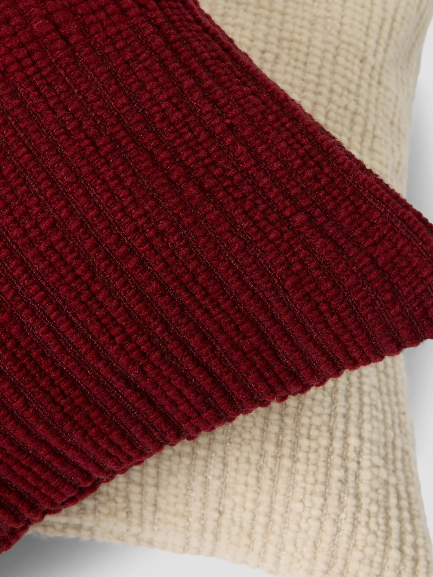 Rhubarb Soft Cross Weave Wool Square Cushion Cover