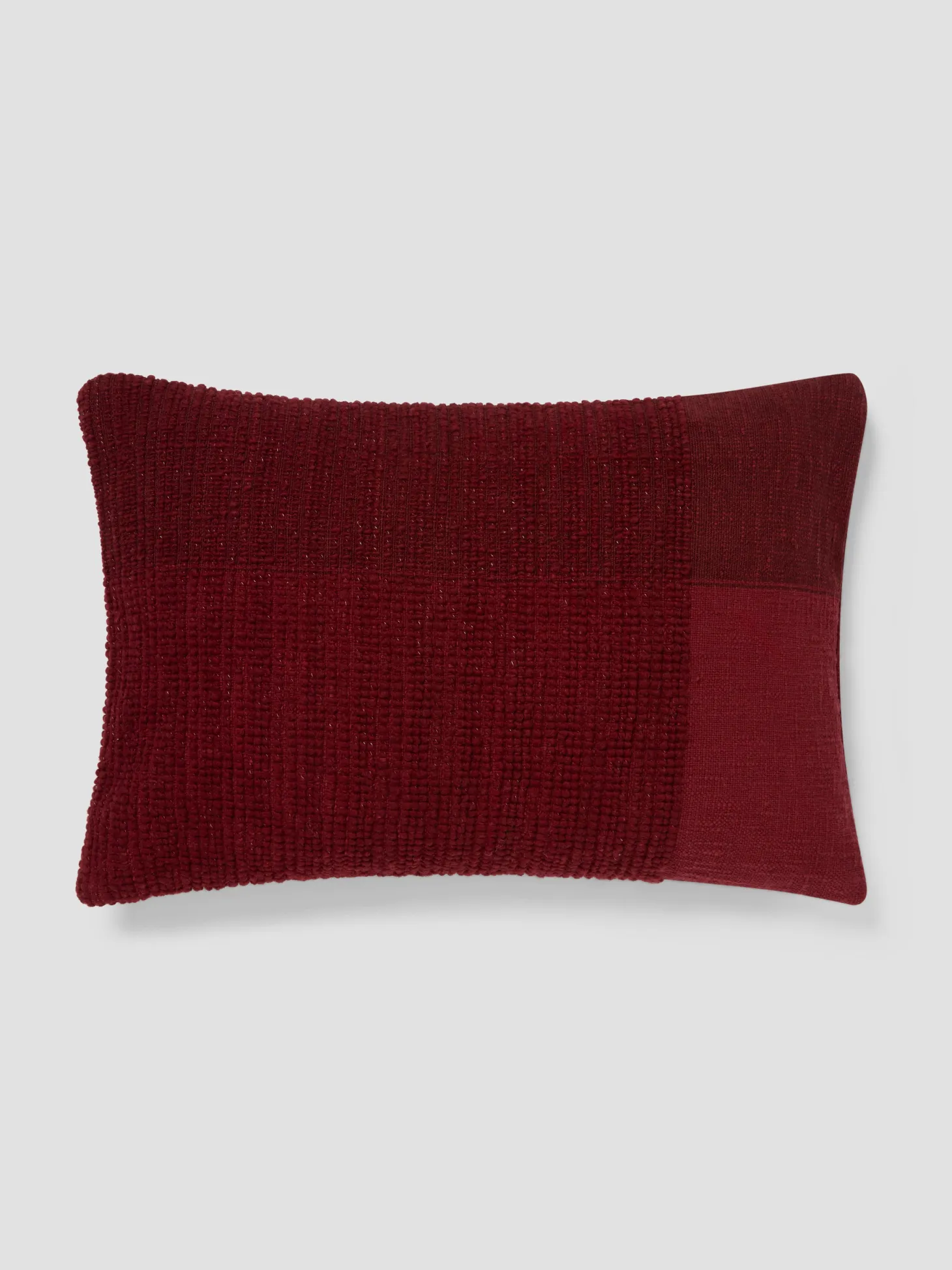 Rhubarb Soft Cross Weave Wool Rectangle Cushion Cover