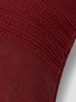 Rhubarb Soft Cross Weave Wool Rectangle Cushion Cover