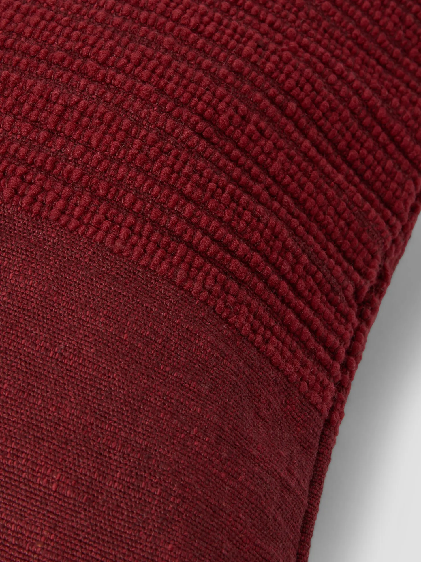 Rhubarb Soft Cross Weave Wool Rectangle Cushion Cover