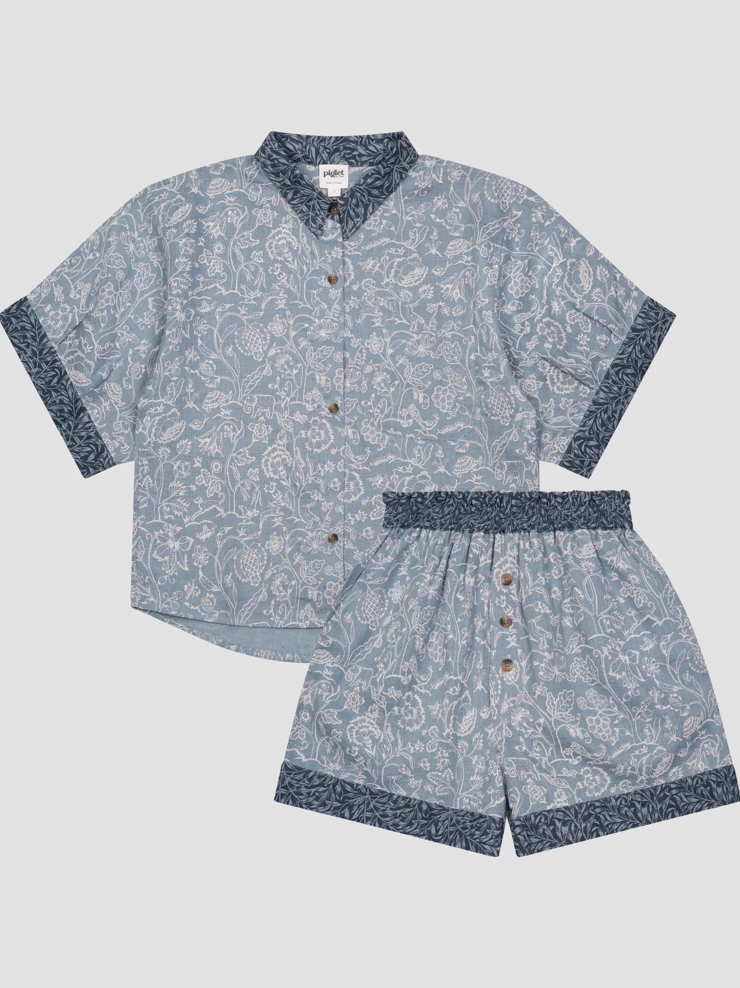 River Wandle Middlemore Linen Women’s Pajama Shorts Set