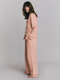 Rose Linen Blend Pajama Pants Set