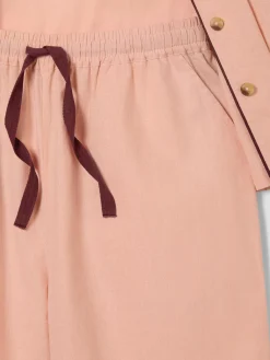 Rose Linen Blend Pajama Pants Set