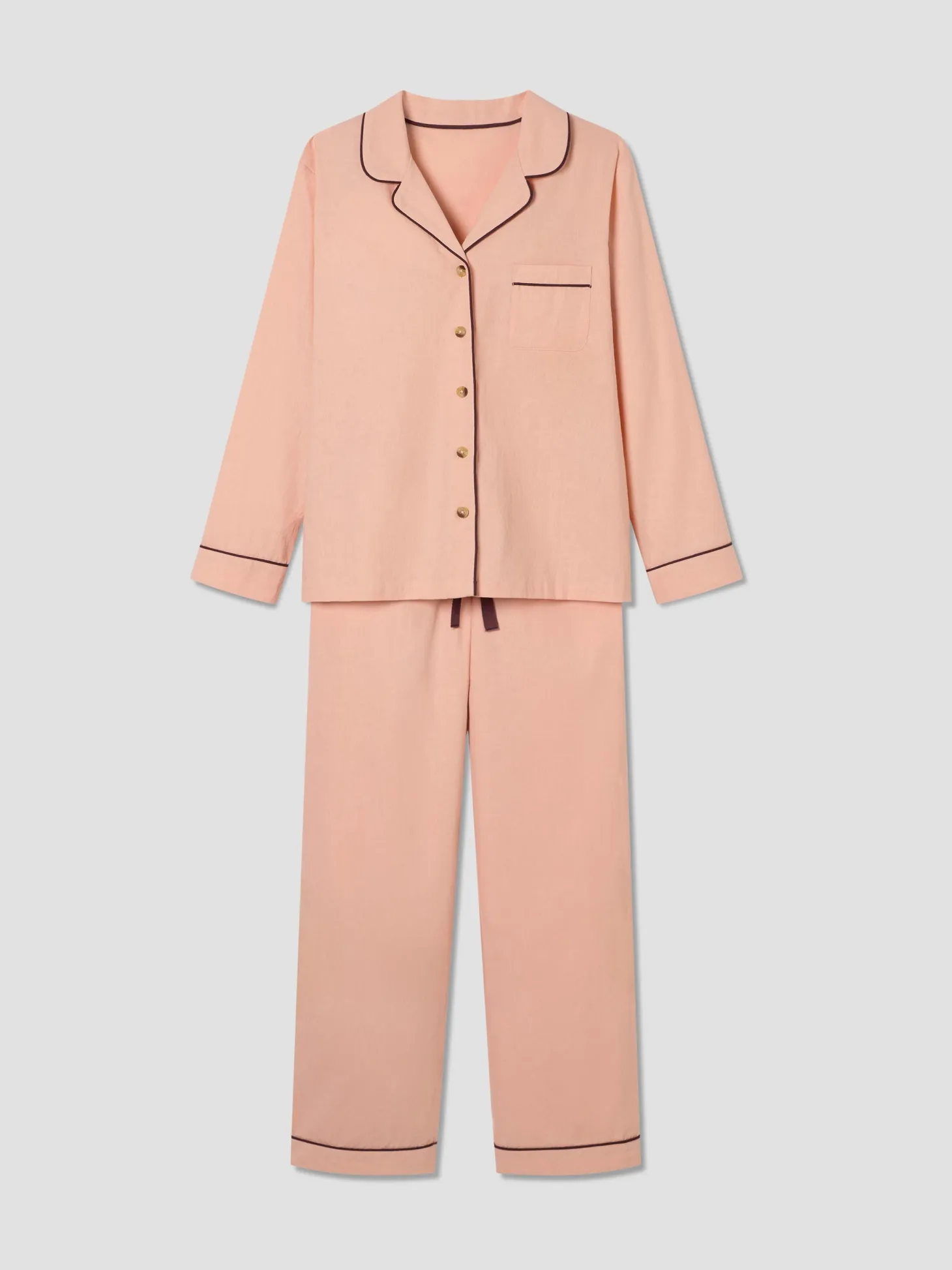 Rose Linen Blend Pajama Pants Set
