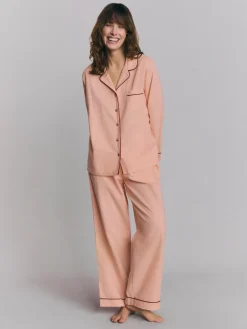 Rose Linen Blend Pajama Pants Set