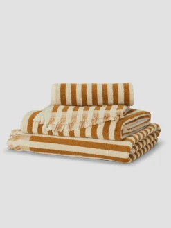 Russet Yellow Pembroke Stripe Cotton Towels