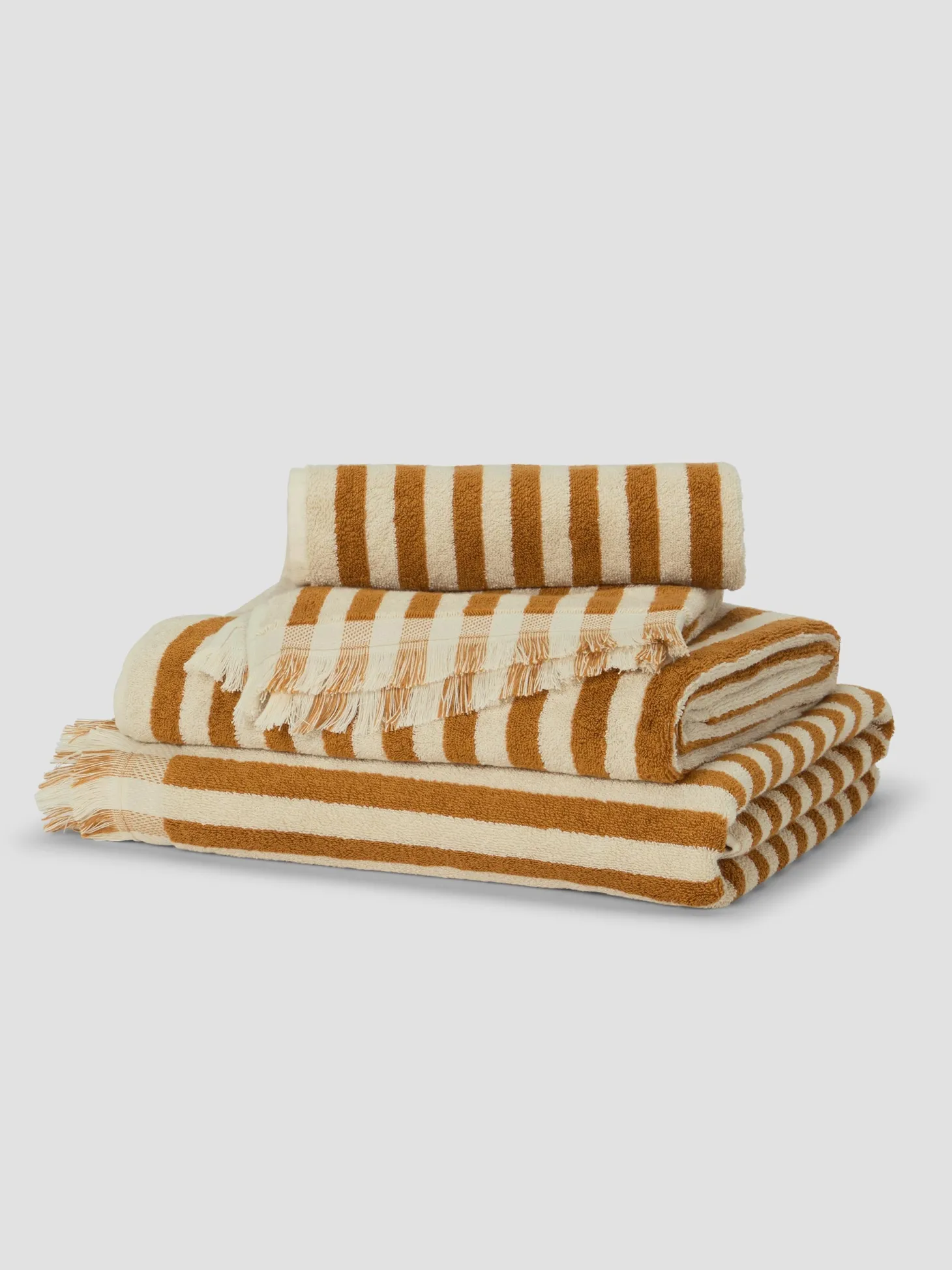 Russet Yellow Pembroke Stripe Cotton Towels