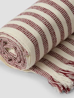 Rust Red Pembroke Stripe Wool Throw