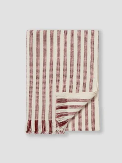 Rust Red Pembroke Stripe Wool Throw