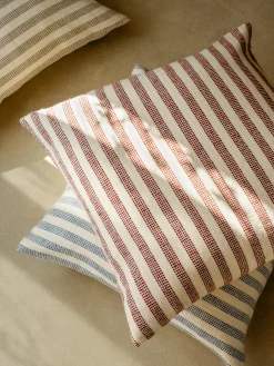 Rust Red Pembroke Stripe Wool Cushion Cover
