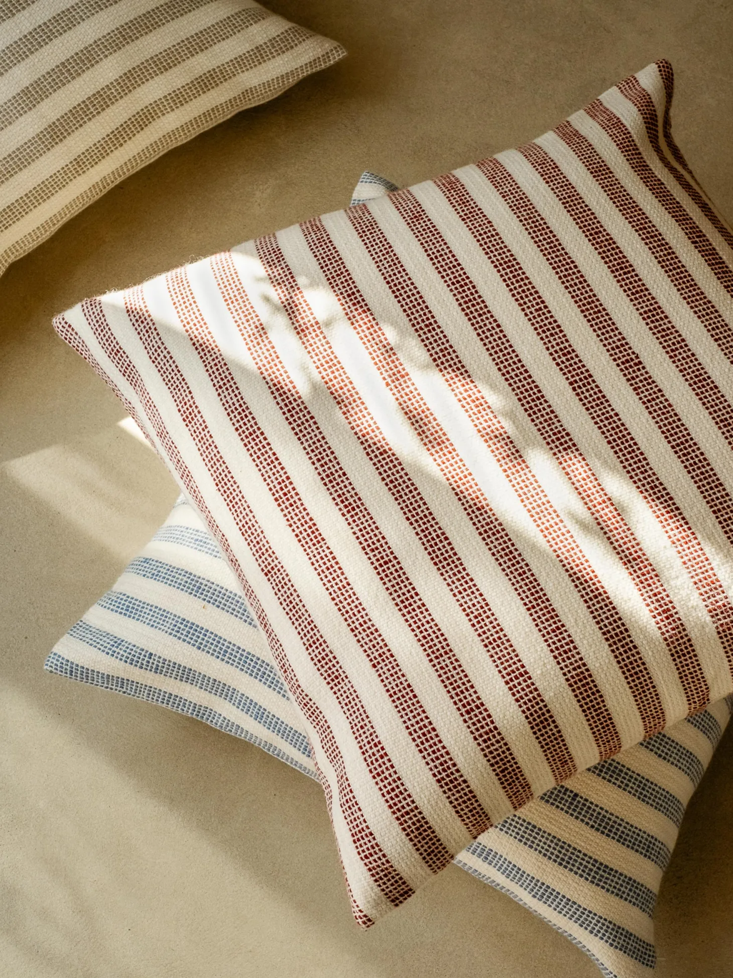 Rust Red Pembroke Stripe Wool Cushion Cover