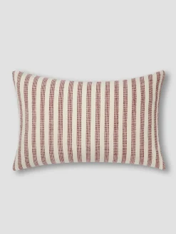 Rust Red Pembroke Stripe Wool Cushion Cover