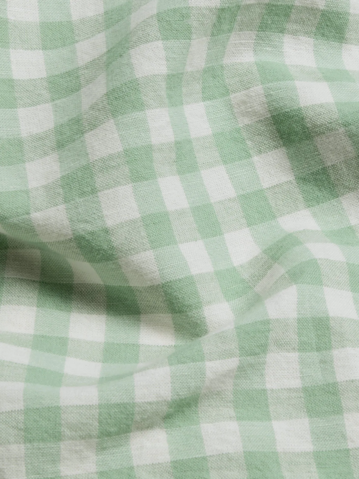 Sage Green Gingham Linen Blend Sheet Set
