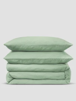 Sage Green Linen Blend Duvet Set