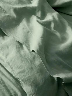 Sage Green Linen Blend Flat Sheet