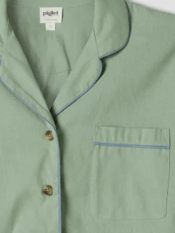 Sage Green Linen Blend Pajama Short Set