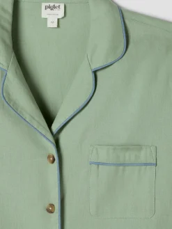 Sage Green Linen Blend Pajama Set