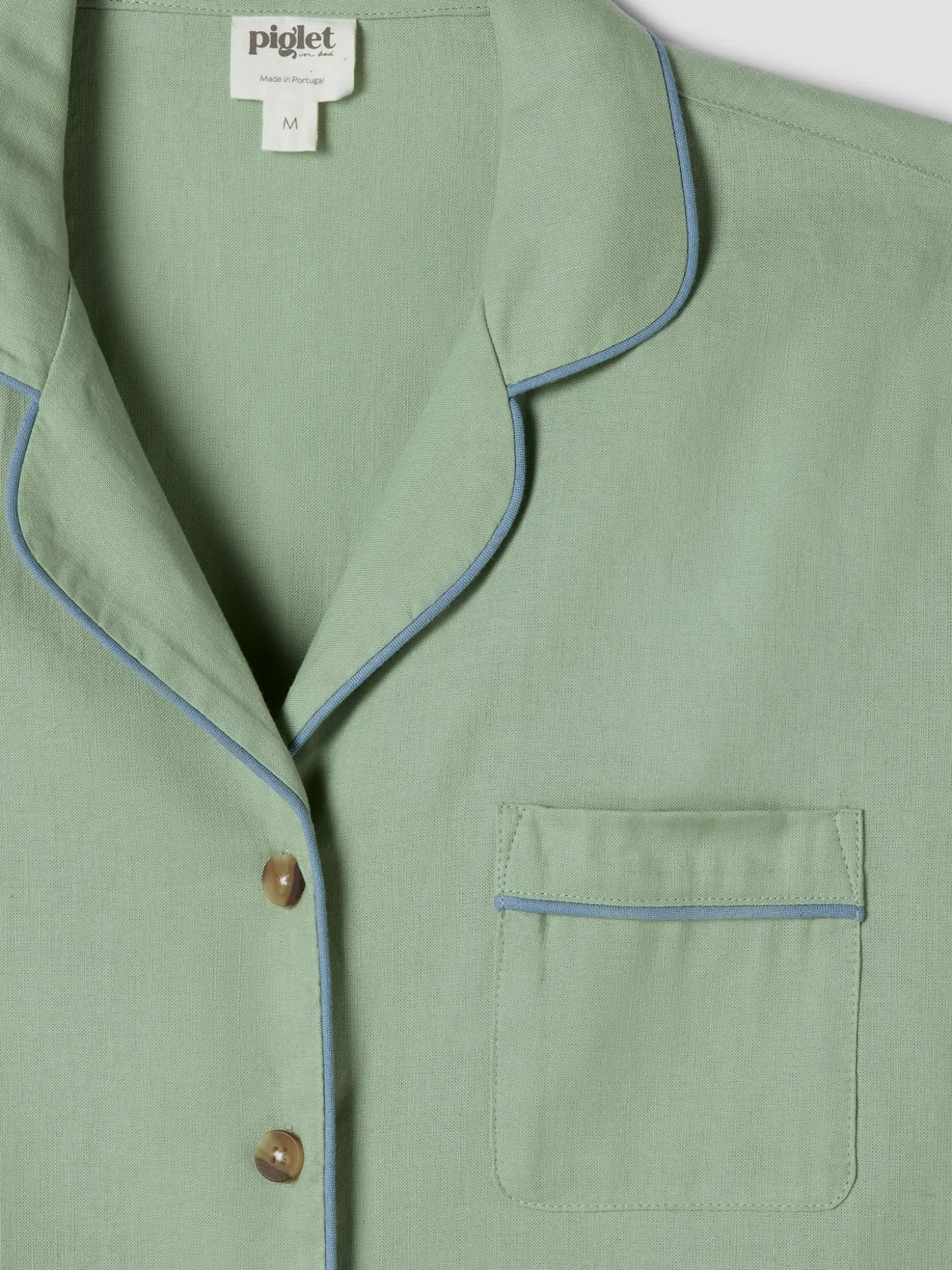 Sage Green Linen Blend Pajama Set