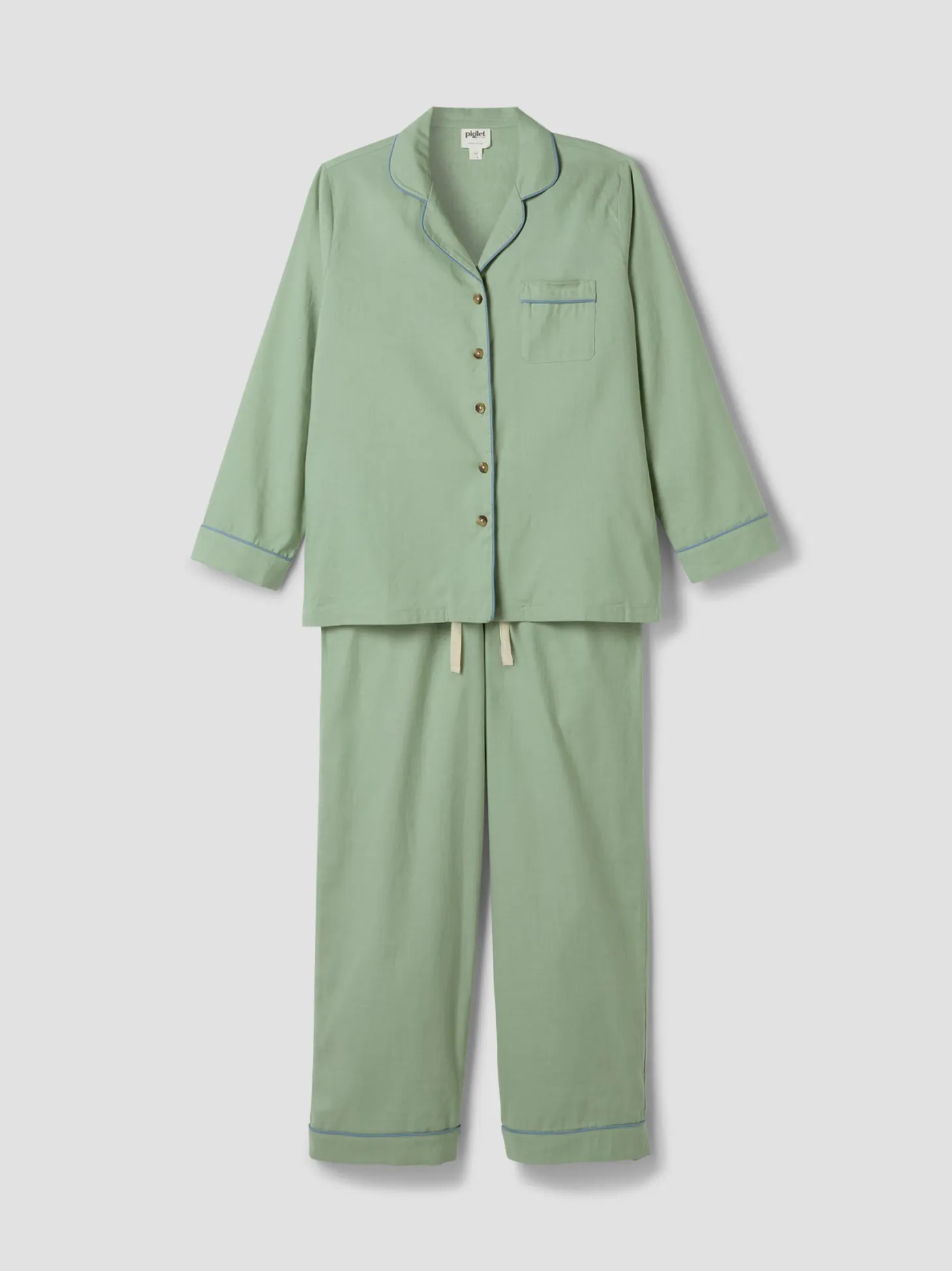 Sage Green Linen Blend Pajama Set