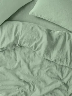 Sage Green 100% Linen Duvet Cover