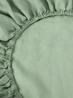 Sage Green 100% Linen Fitted Sheet