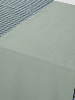 Sage Green Linen Table Runner