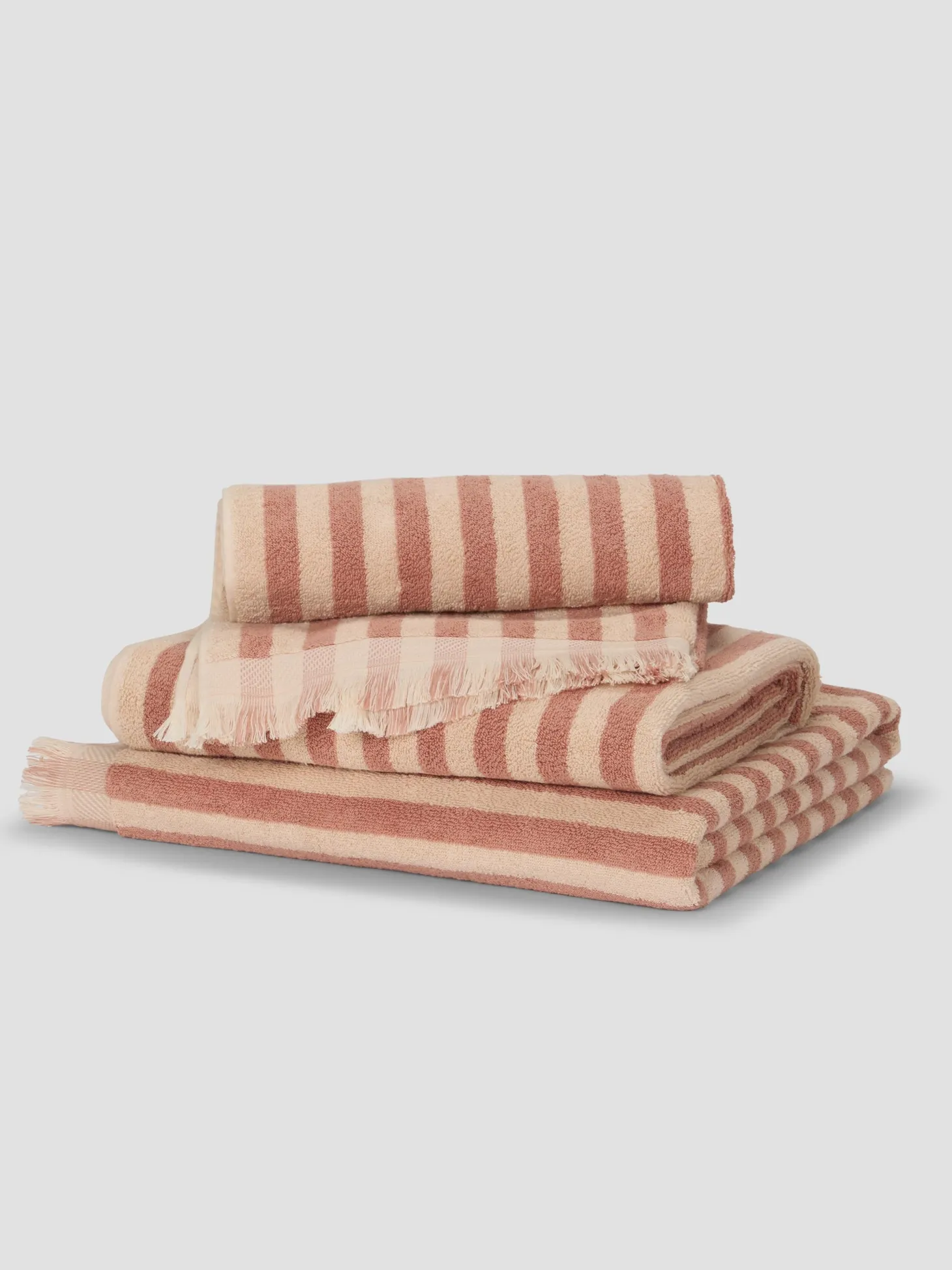 Sand Shell Pembroke Stripe Cotton Towels