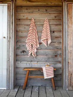Sand Shell Pembroke Stripe Cotton Towels