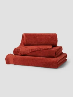 Sandstone Red Fringe Edge Cotton Towels