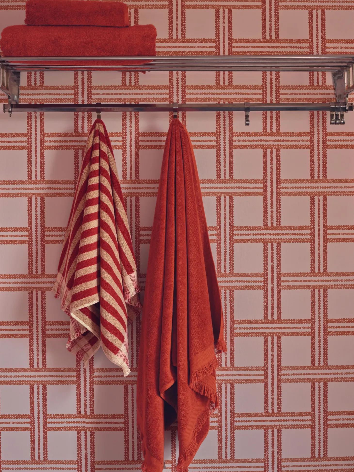 Sandstone Red Fringe Edge Cotton Towels