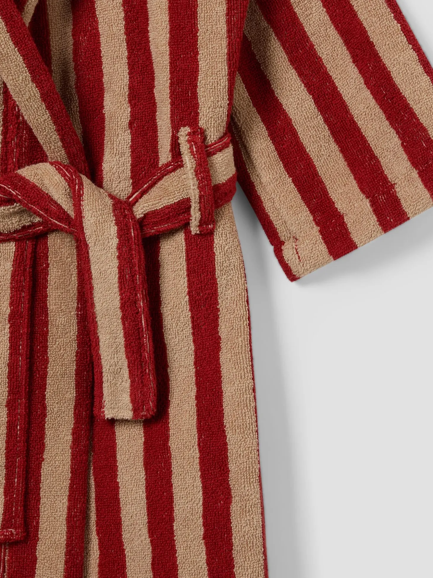 Sandstone Red Kids Pembroke Stripe Cotton Robe