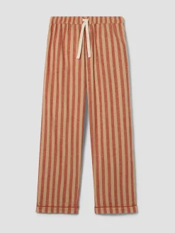 Sandstone Red Pembroke Stripe Linen Blend Pajama Pants