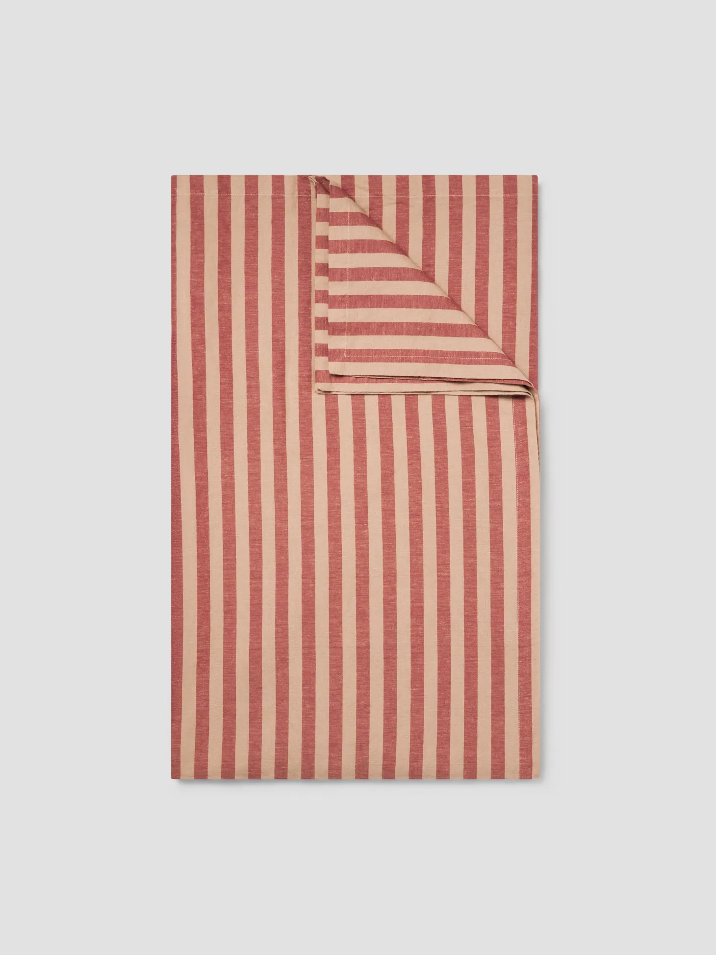Sandstone Red Pembroke Stripe Linen Blend Tablecloth