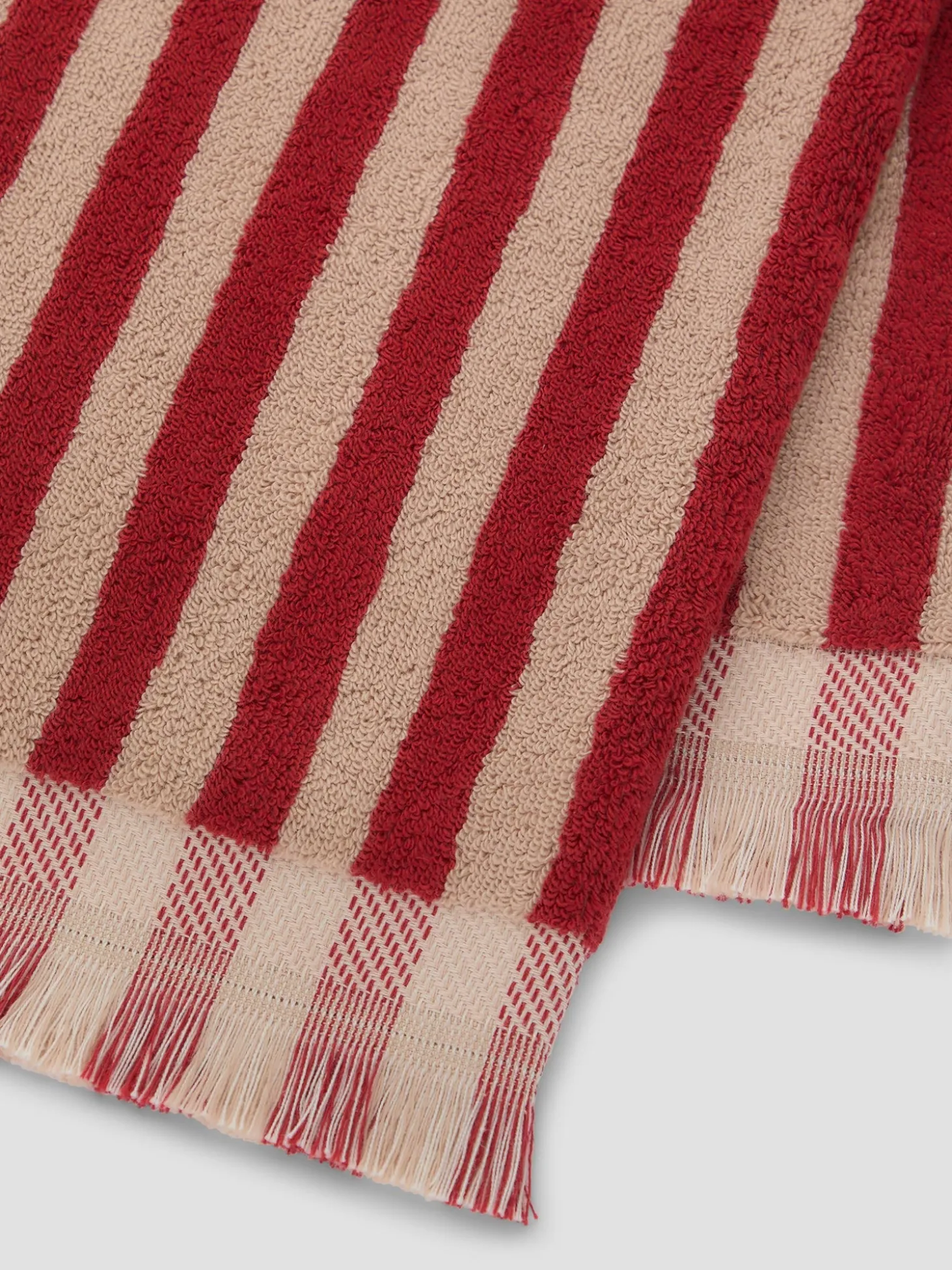 Sandstone Red Pembroke Stripe Cotton Towels