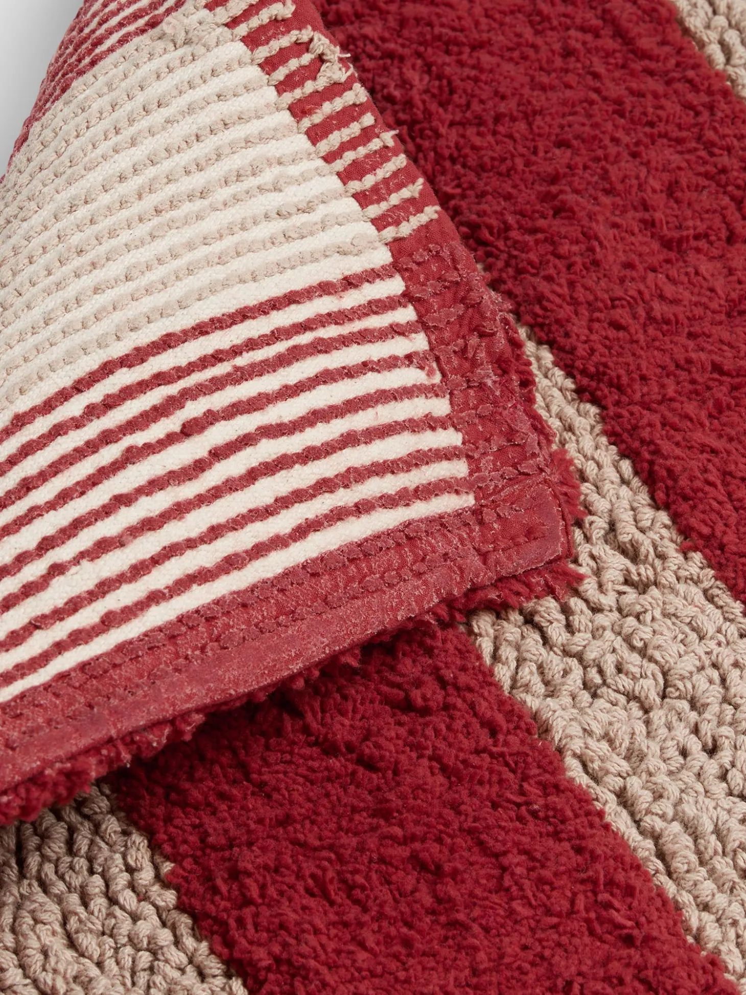 Sandstone Red Pembroke Stripe Cotton Bath Mat