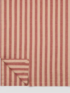Sandstone Red Pembroke Stripe Linen Blend Table Runner