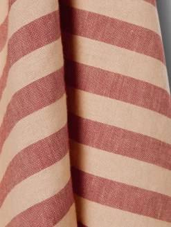Sandstone Red Pembroke Stripe Linen Blend Tea Towel