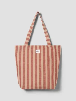 Sandstone Red Pembroke Stripe Linen Blend Tote Bag