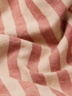Sandstone Red Pembroke Stripe 100% Linen Pillowcases (Pair)
