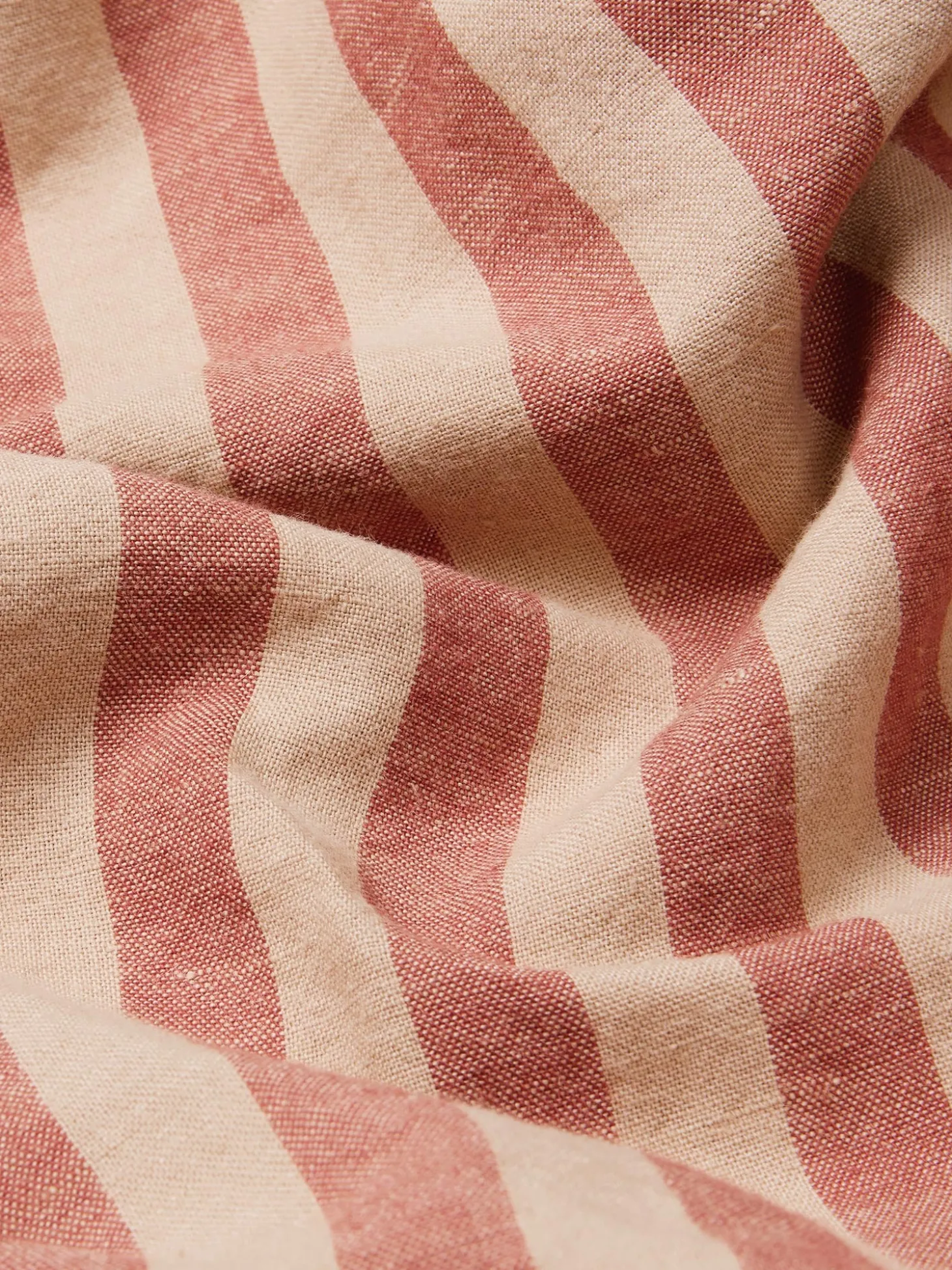 Sandstone Red Pembroke Stripe 100% Linen Pillowcases (Pair)