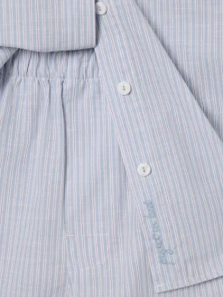 Sky Blue Boyfriend Stripe Shorts Set