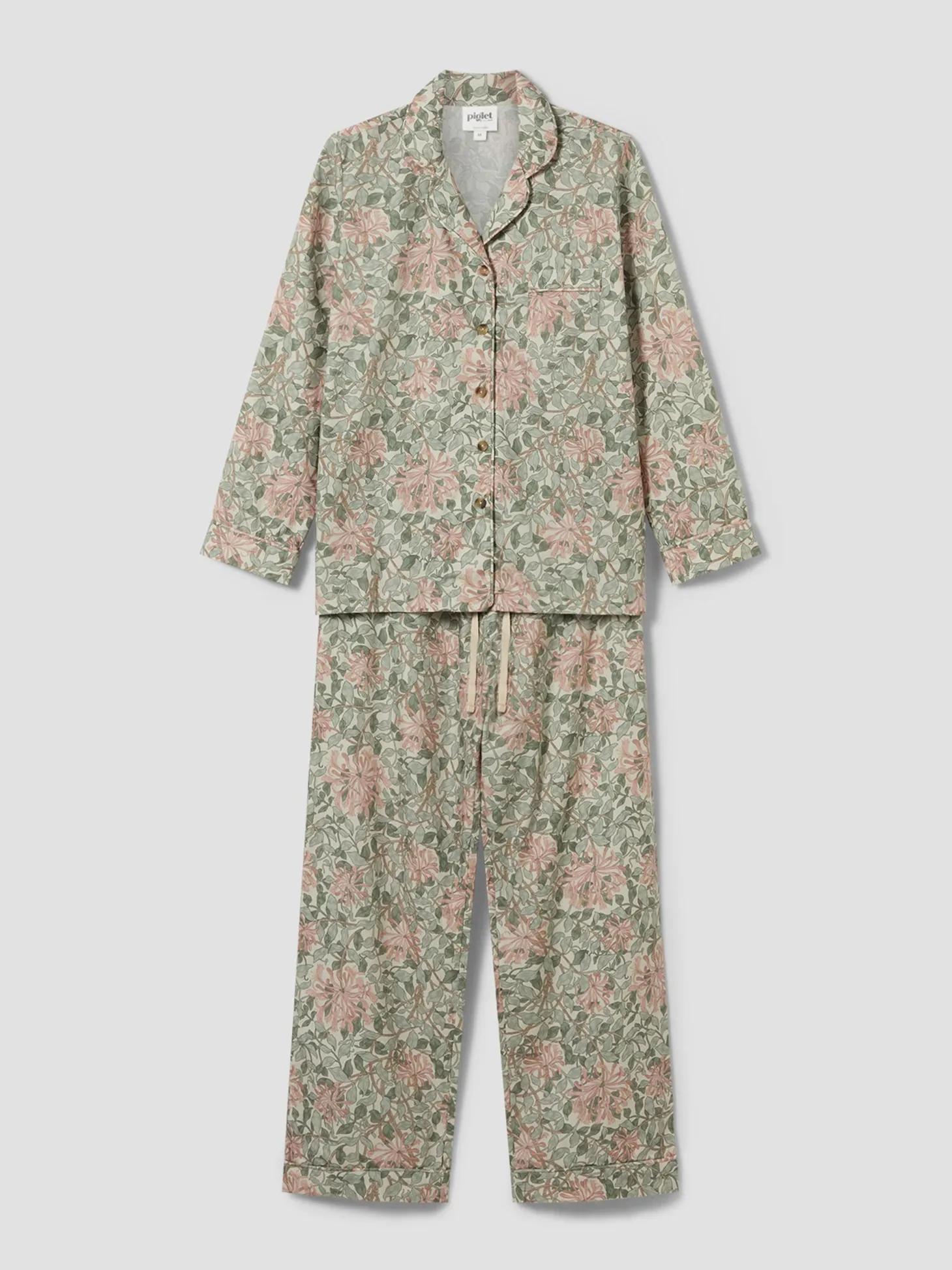 Soft Sage Honeysuckle Cotton Pajama Set