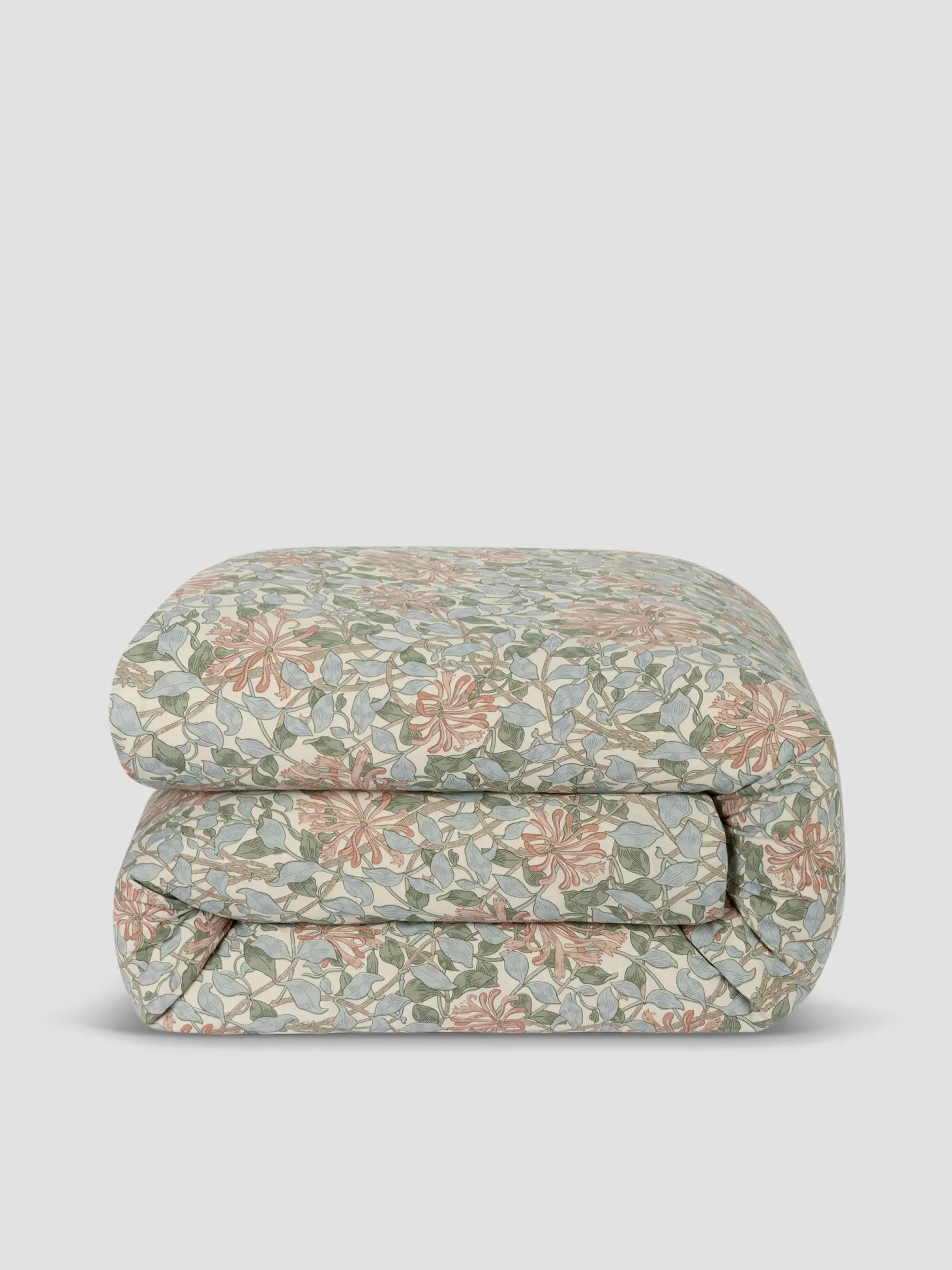 Soft Sage Honeysuckle Linen Blend Duvet Cover