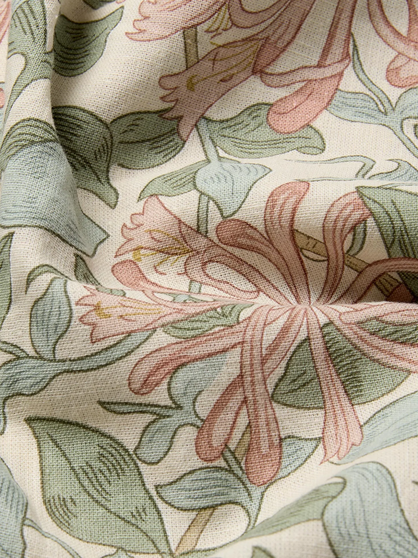 Soft Sage Honeysuckle Linen Blend Duvet Cover