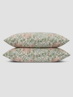 Soft Sage Honeysuckle Linen Blend Pillowcases (Pair)